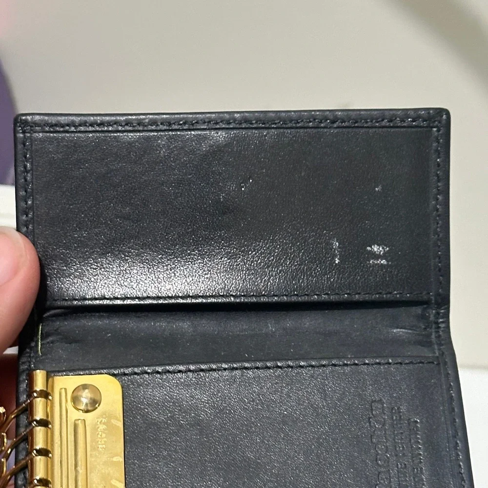 Mila Schon Black Leather Key Holder Case Wallet